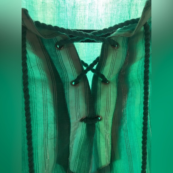 NWT All About You Beautiful Turquoise Drawstring Casual Maxi Spring Dress Size S - Picture 3 of 6